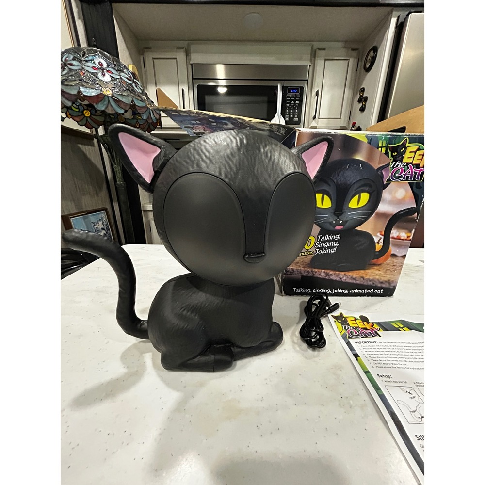 Mindscope Eek The Cat Animat3D Animated Talking Singing Joking Black Cat USB NOS